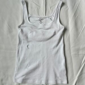 J Crew - Perfect Fit White Cotton Tank Top